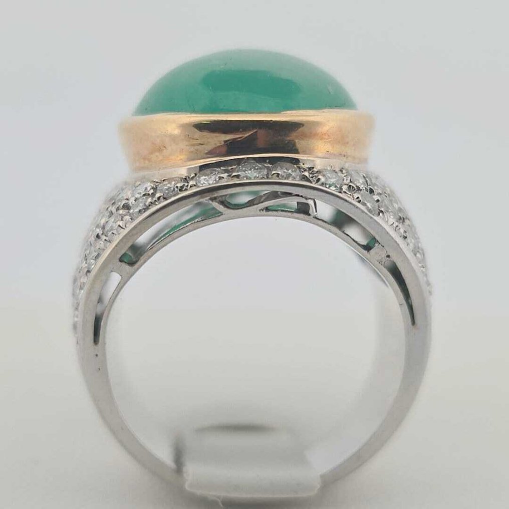 Δαχτυλίδι - 18 καράτια Λευκός χρυσός, Κίτρινο χρυσό -  1.50ct. tw. Σμαράγδι - Διαμάντι #2.1