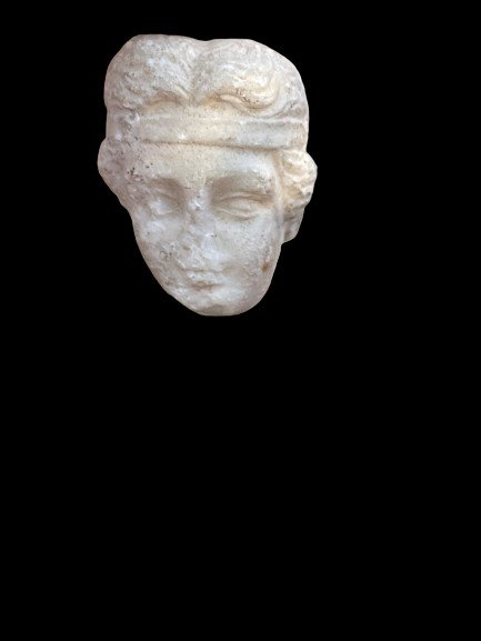 Roma Antiga Mármore Cabeça de Jovem com Diadema. Licença de Exportação Espanhola. - 3.7 cm #2.1