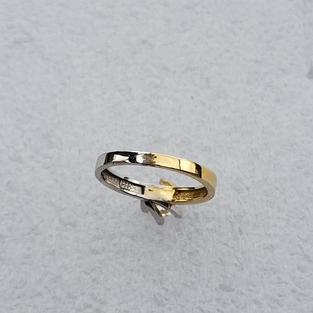 Δαχτυλίδι - 14 καράτια Κίτρινο χρυσό, Λευκός χρυσός -  0.81ct. tw. Διαμάντι (Φυσικό) - Διαμάντι - Δίχρωμη χρυσή πασιέντζα #2.1
