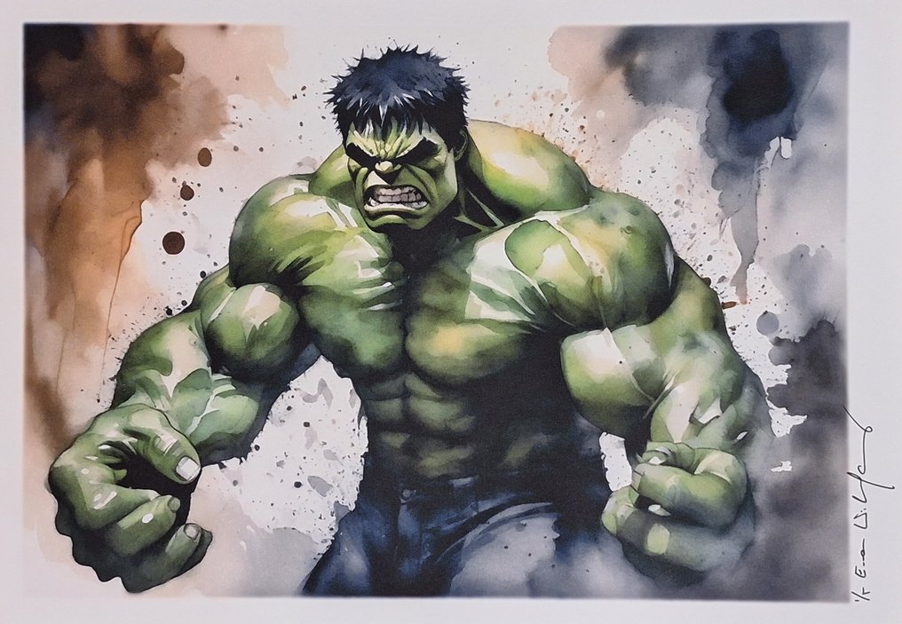 Hulk - watercolor edition by Emma Wildfang - Large size #1.0