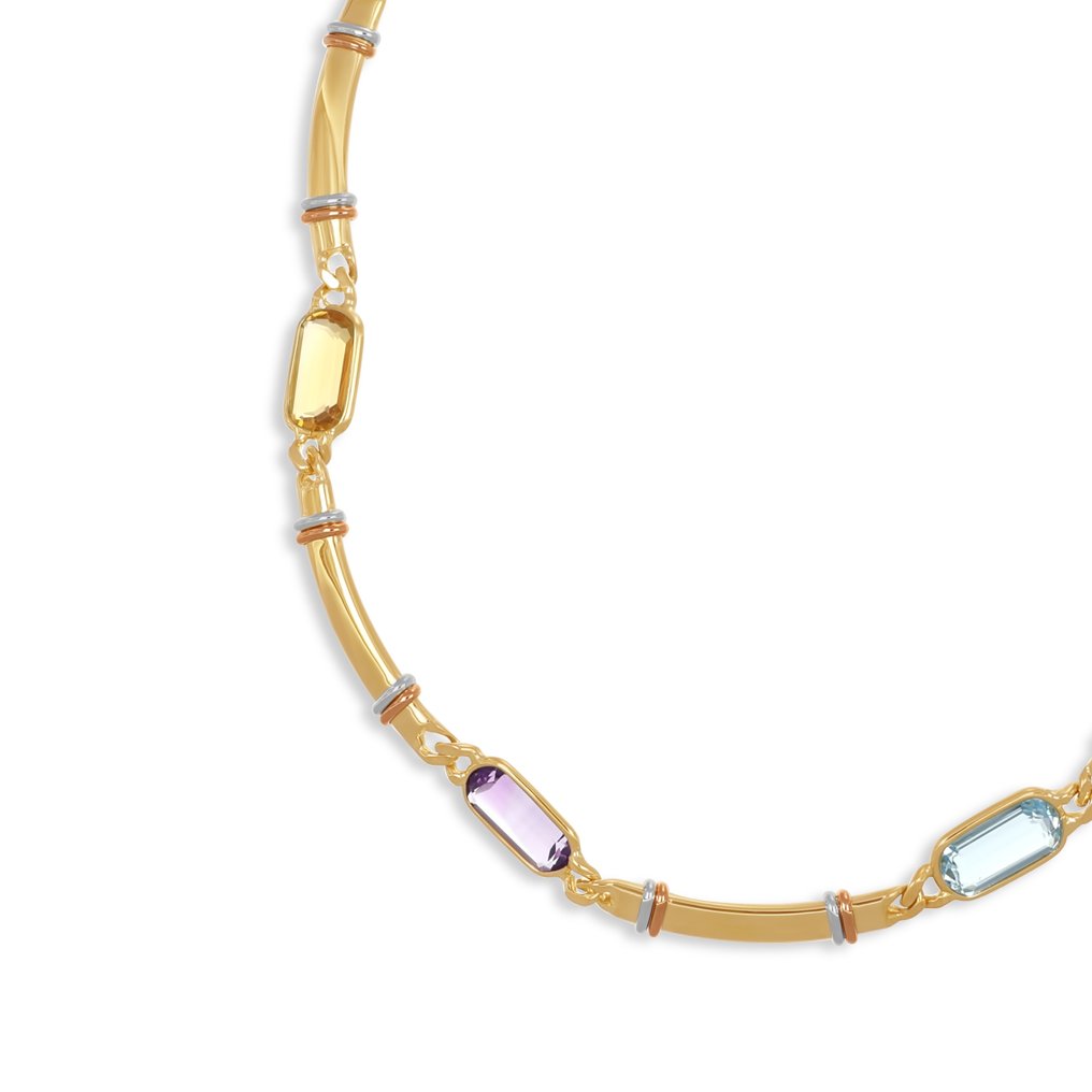 Collier - 18 carats Or jaune - 28.50ct. tw. Topaze - Améthyste #3.2