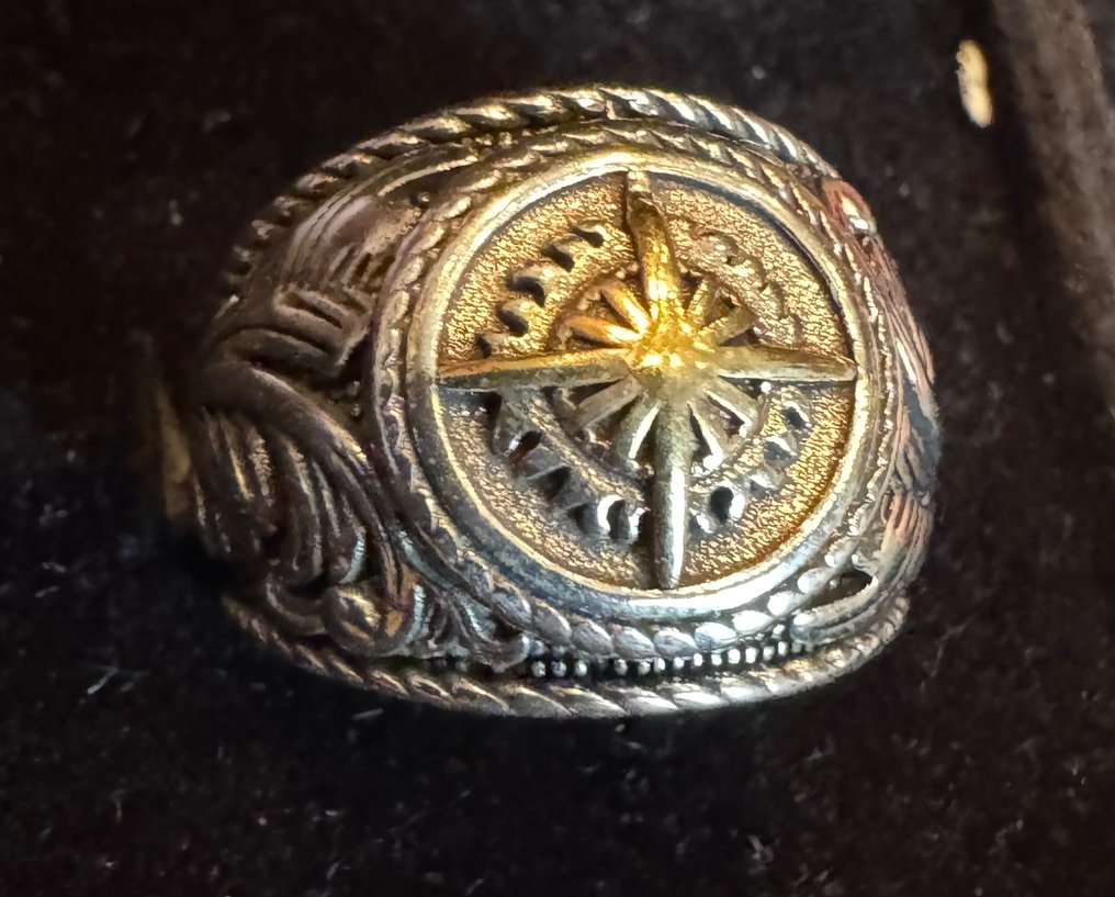 925 silver bikerring med Nordpolens stjärna - Ring #3.2