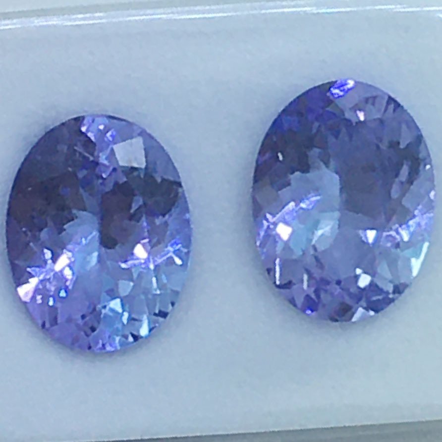 沒有保留價 - 2 pcs  紫色 坦桑石  - 3.25 ct - Antwerp Laboratory for Gemstone Testing (ALGT) - 天然坦桑石 #4.3