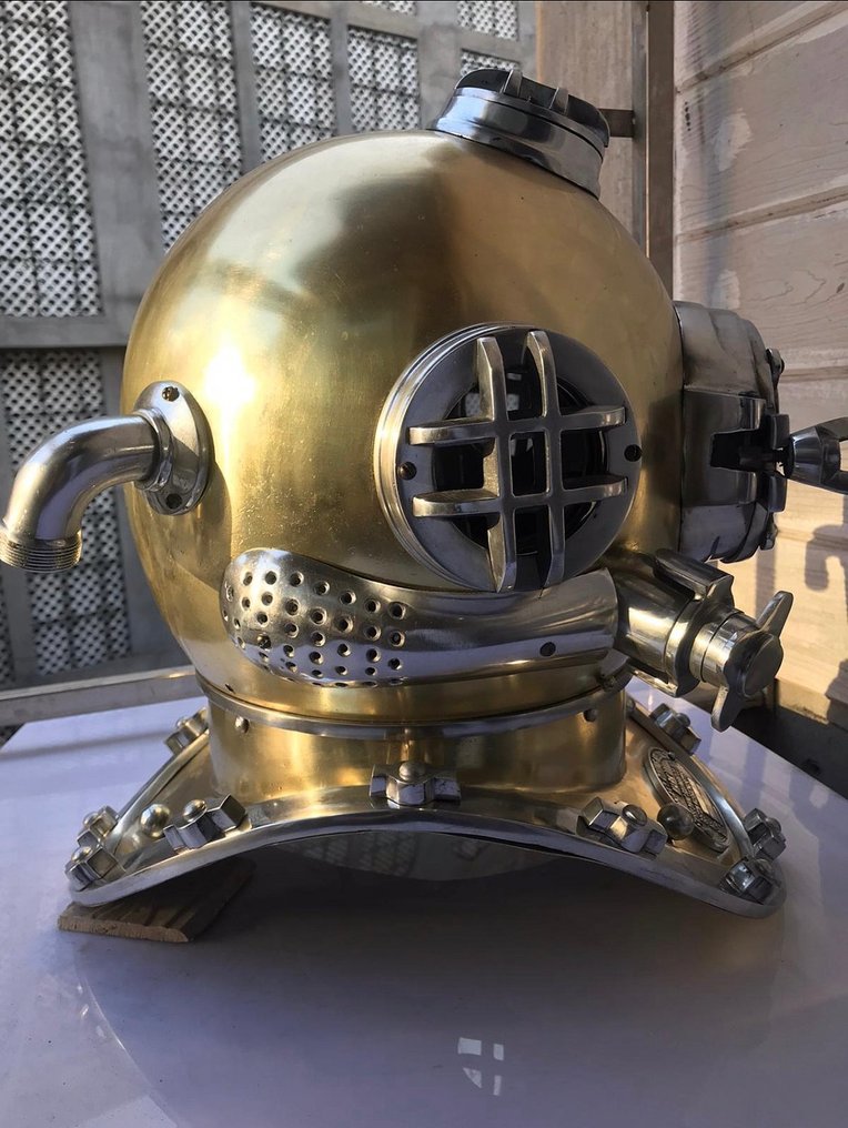 潜水头盔 - XXL deluxe U.S. "Mark V" Deep Sea Divers-helm - 铜, 黄铜 #4.3