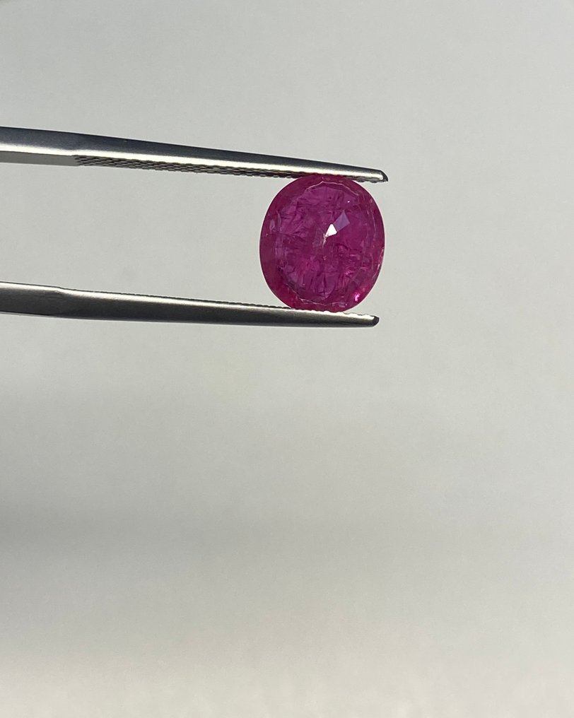 No reserve price - 1 pcs  Red Ruby  - 2.85 ct - Bellerophon Gemlab - INTENSE RED RUBY #4.3