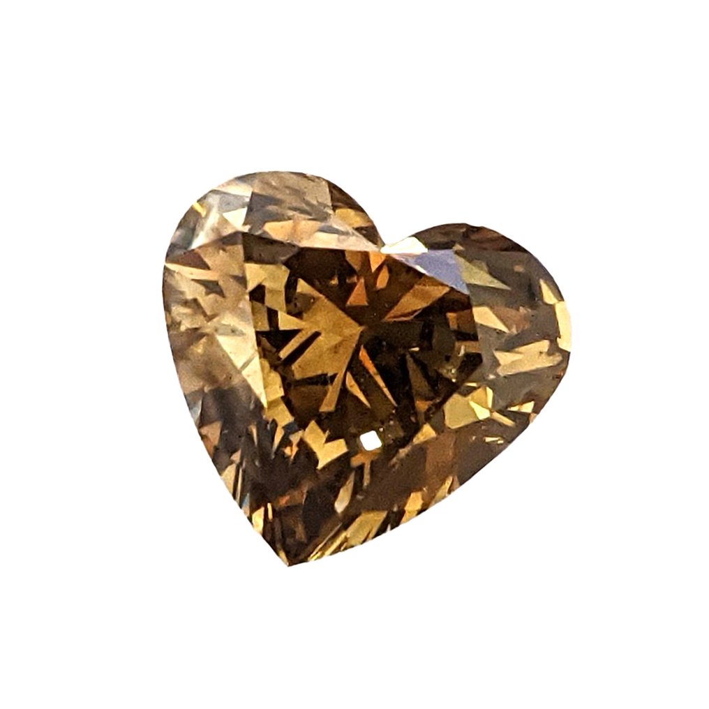 没有保留价 - 1 pcs 钻石 (天然色彩的) - 1.66 ct - 心形 - Fancy deep 稍帶黄色的 棕色 - VS2 轻微内含二级 - 国际宝石研究院(IGI) #1.0