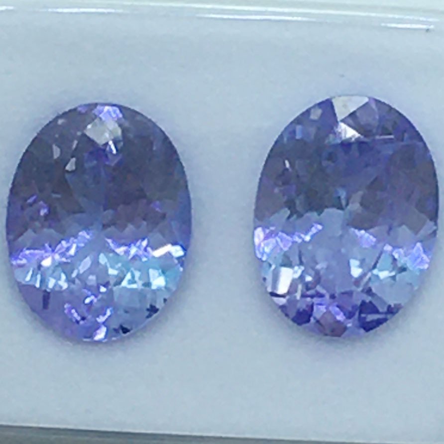 沒有保留價 - 2 pcs  紫色 坦桑石  - 3.25 ct - Antwerp Laboratory for Gemstone Testing (ALGT) - 天然坦桑石 #1.0