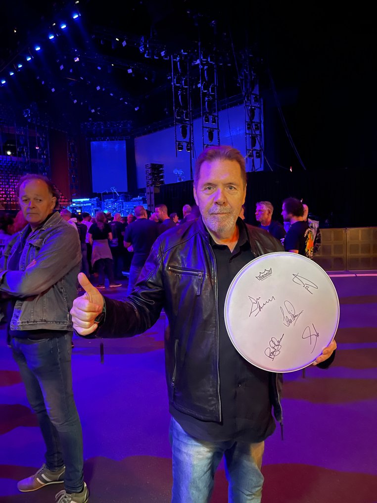 Deep Purple, signed by Ian Pace, Roger Clover, Ian Gillan, Don AIrey, Simon McBride - Drumhead - 2024 - Hand signed in person #2.1
