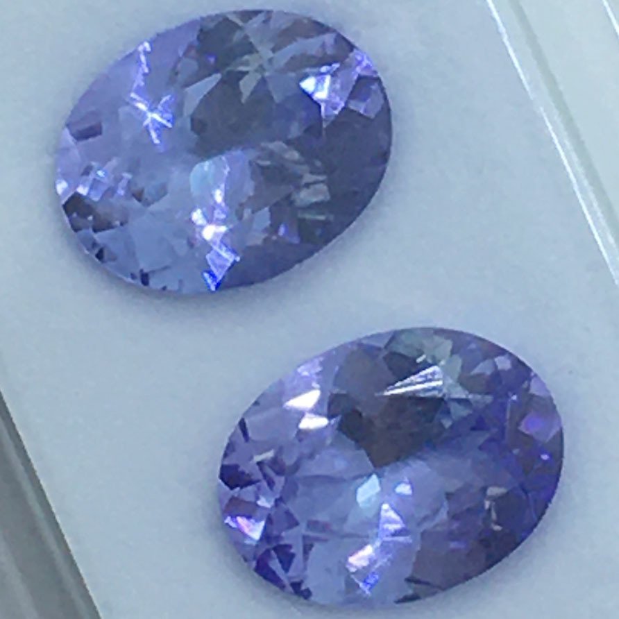 沒有保留價 - 2 pcs  紫色 坦桑石  - 3.25 ct - Antwerp Laboratory for Gemstone Testing (ALGT) - 天然坦桑石 #3.2