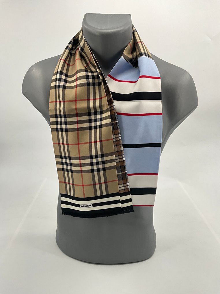 Burberry Twilly big Double face Scarf auction online Catawiki