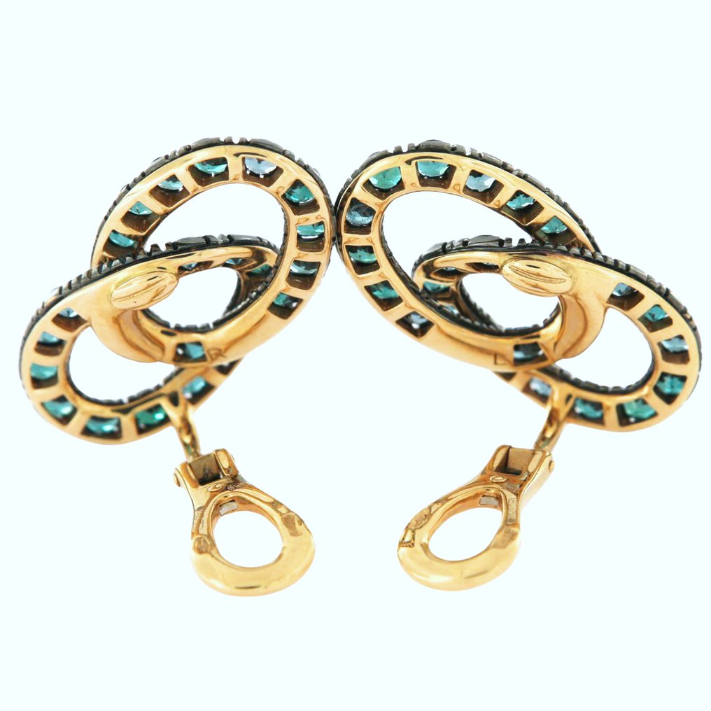 Pomellato - Drop fülbevaló - Catene - 18 kt. Sárga arany Cirkon #3.2