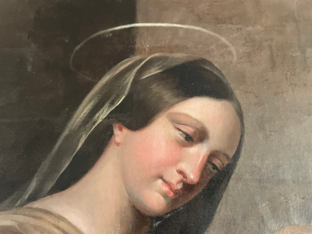 Fransk skole (XVII) - La Sainte Famille, huile sur toile #3.2