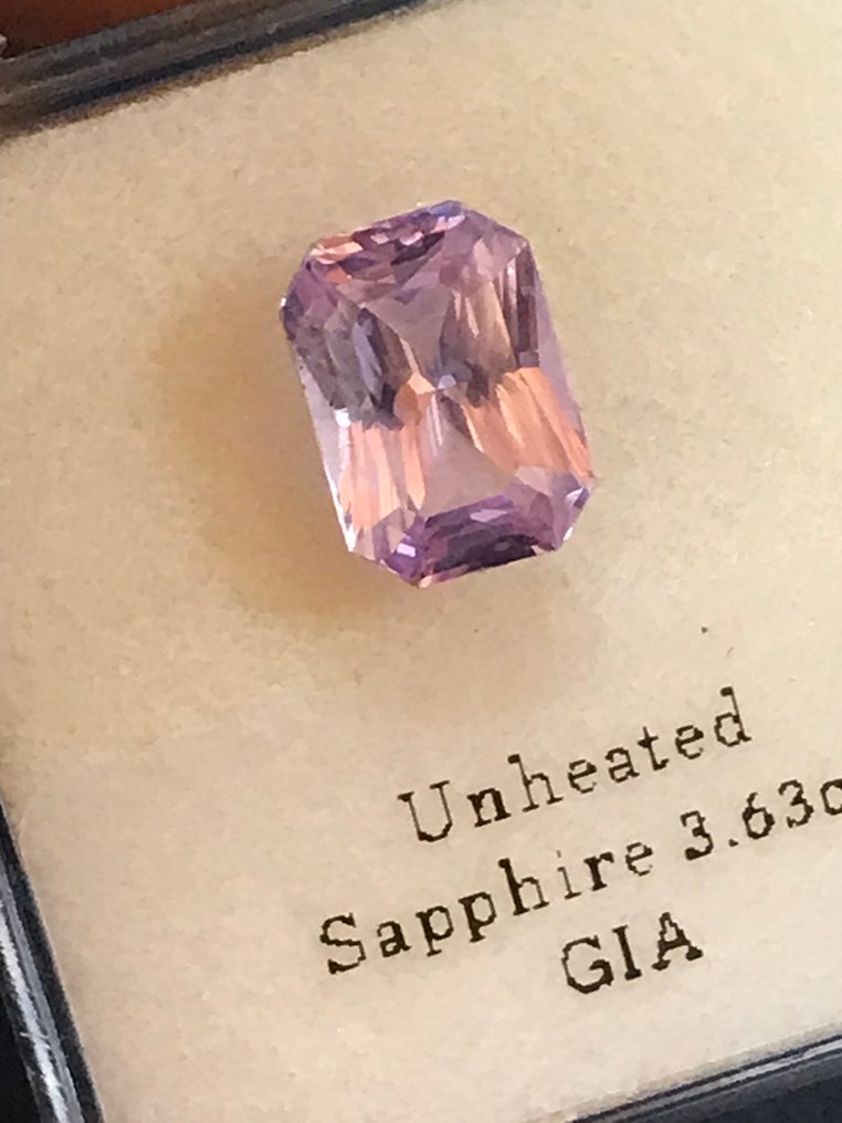 1 pcs  粉色, 紫色 蓝宝石  - 3.63 ct - 美国宝石研究院（GIA） #2.1