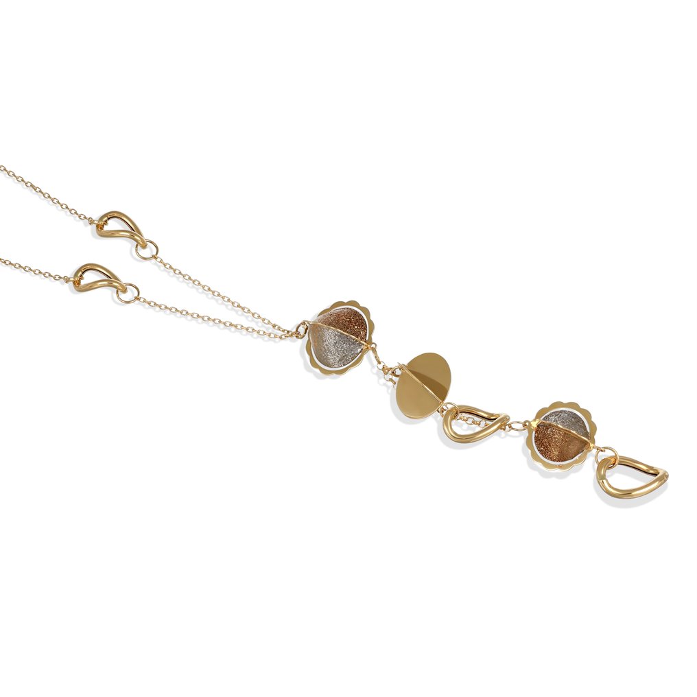 吊墜頸鏈 - 18 克拉 黃金, 白金 #4.3