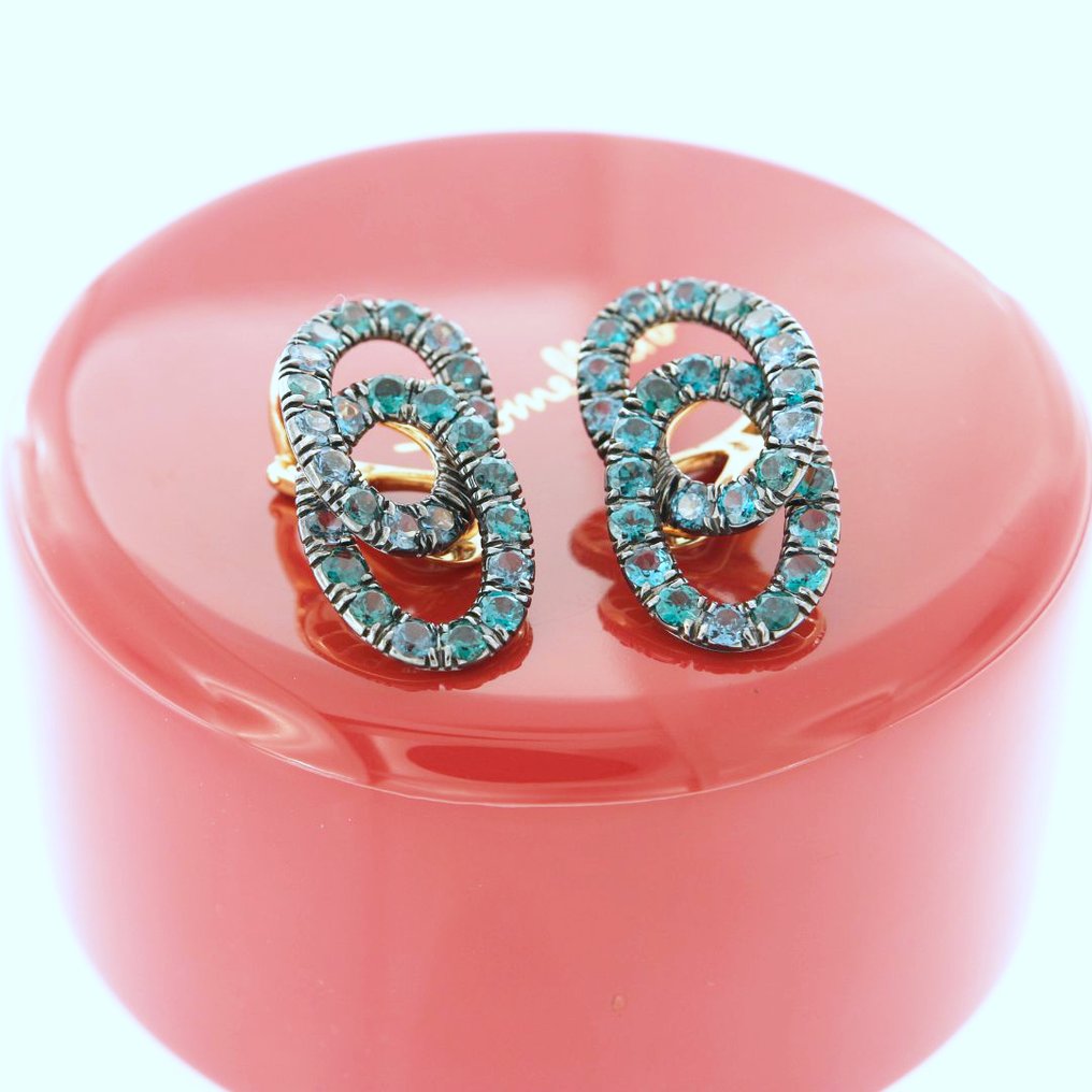 Pomellato - Drop fülbevaló - Catene - 18 kt. Sárga arany Cirkon #1.0