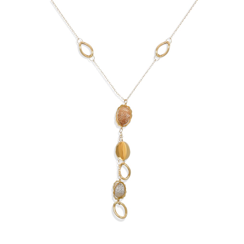 吊墜頸鏈 - 18 克拉 黃金, 白金 #1.0