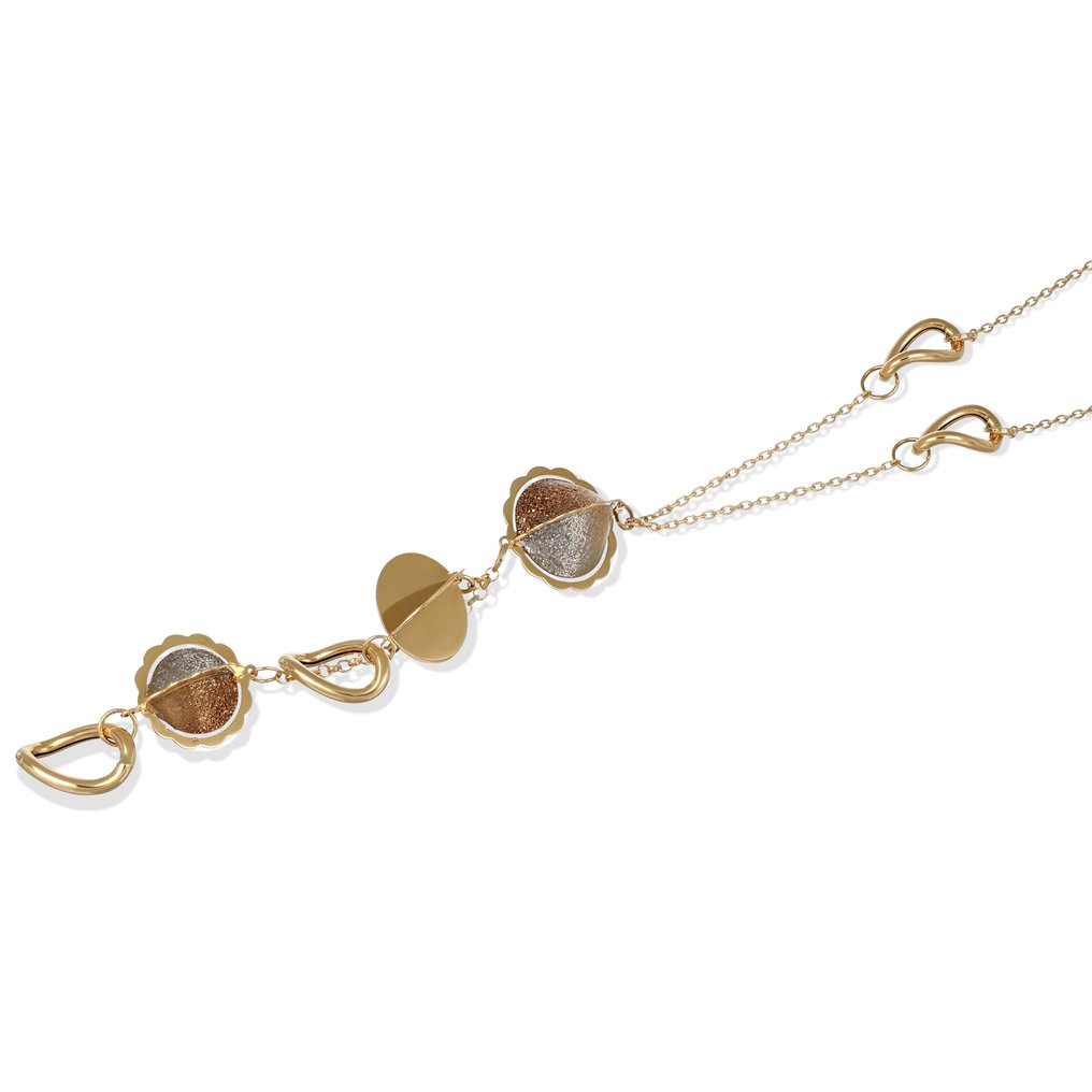 吊墜頸鏈 - 18 克拉 黃金, 白金 #1.0