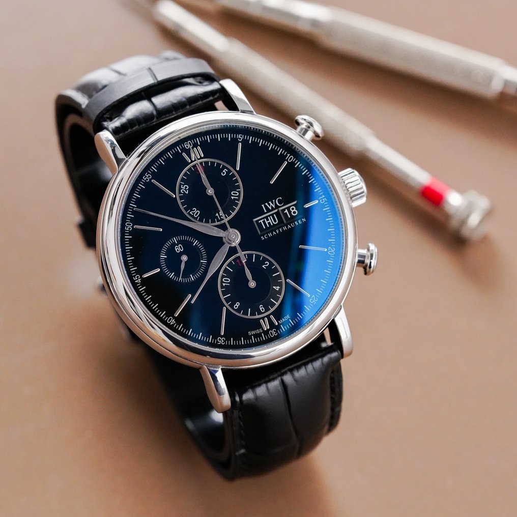IWC Portofino Chronograph Black Dial IW391008 Men 2011 present auction online Catawiki