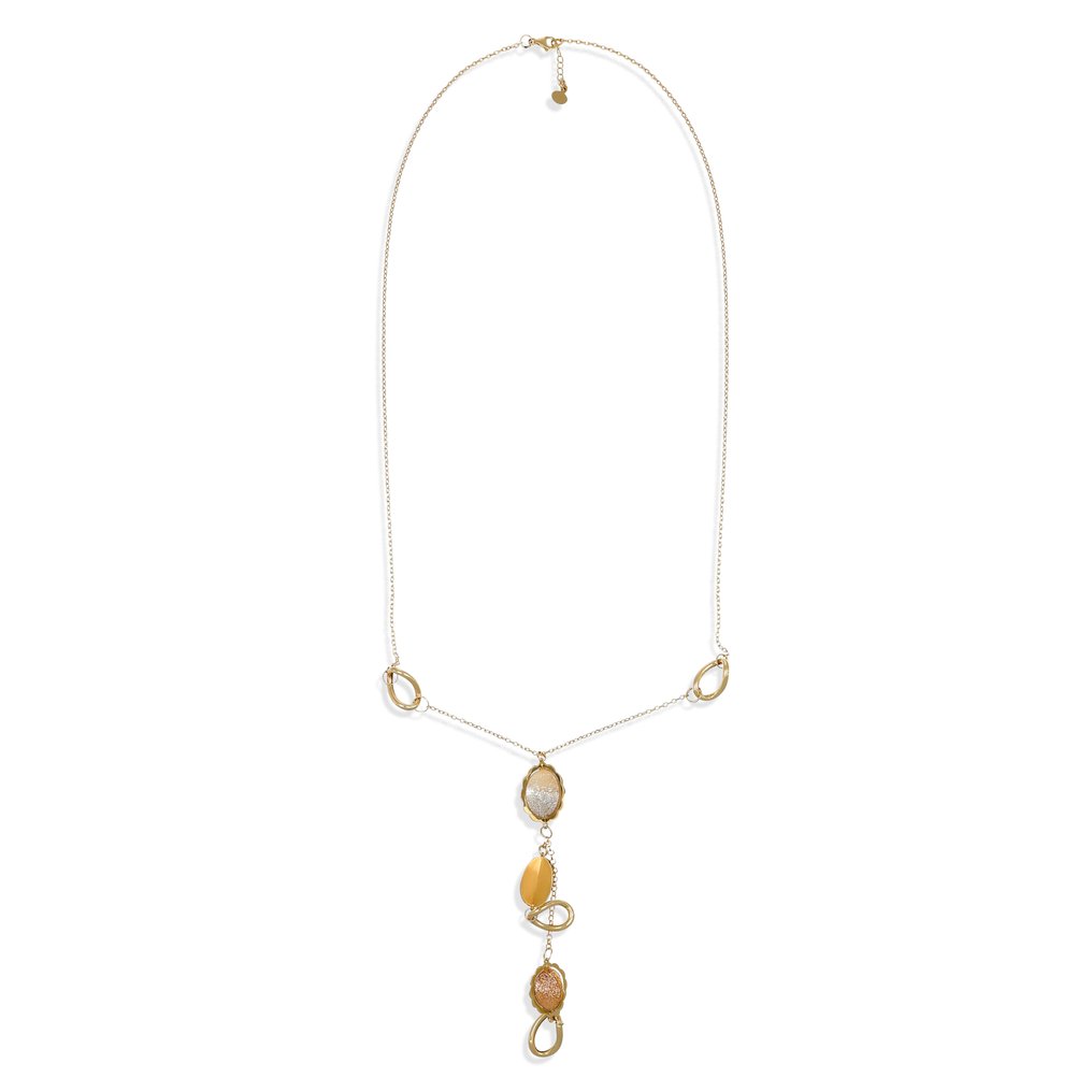 吊墜頸鏈 - 18 克拉 黃金, 白金 #3.2