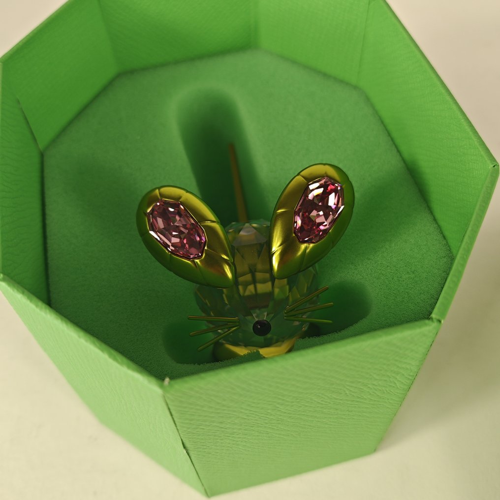 Swarovski - 玩具人偶 - Mouse dulcis green, large 5619214 - Boxed + Certificate - 水晶 #2.1