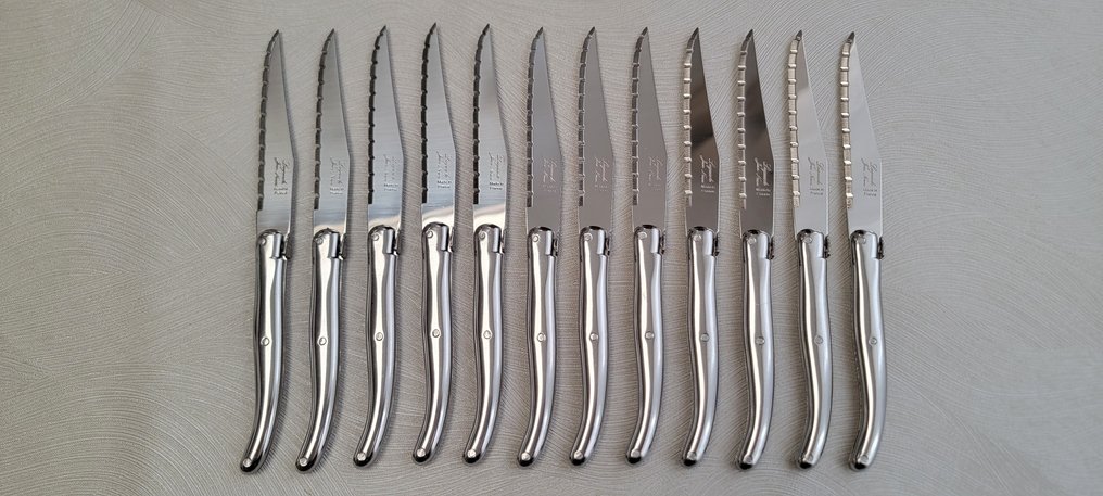 Laguiole - Jean Néron - Σετ τραπεζομάχαιρων (12) - Χάλυβας - 12 μαχαίρια για μπριζόλες #1.0
