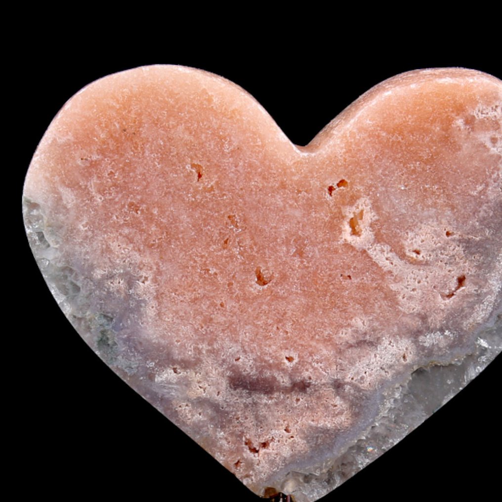 A Rose Amethyst Carving Heart - Height: 166 mm - Width: 111 mm- 447 g #3.2