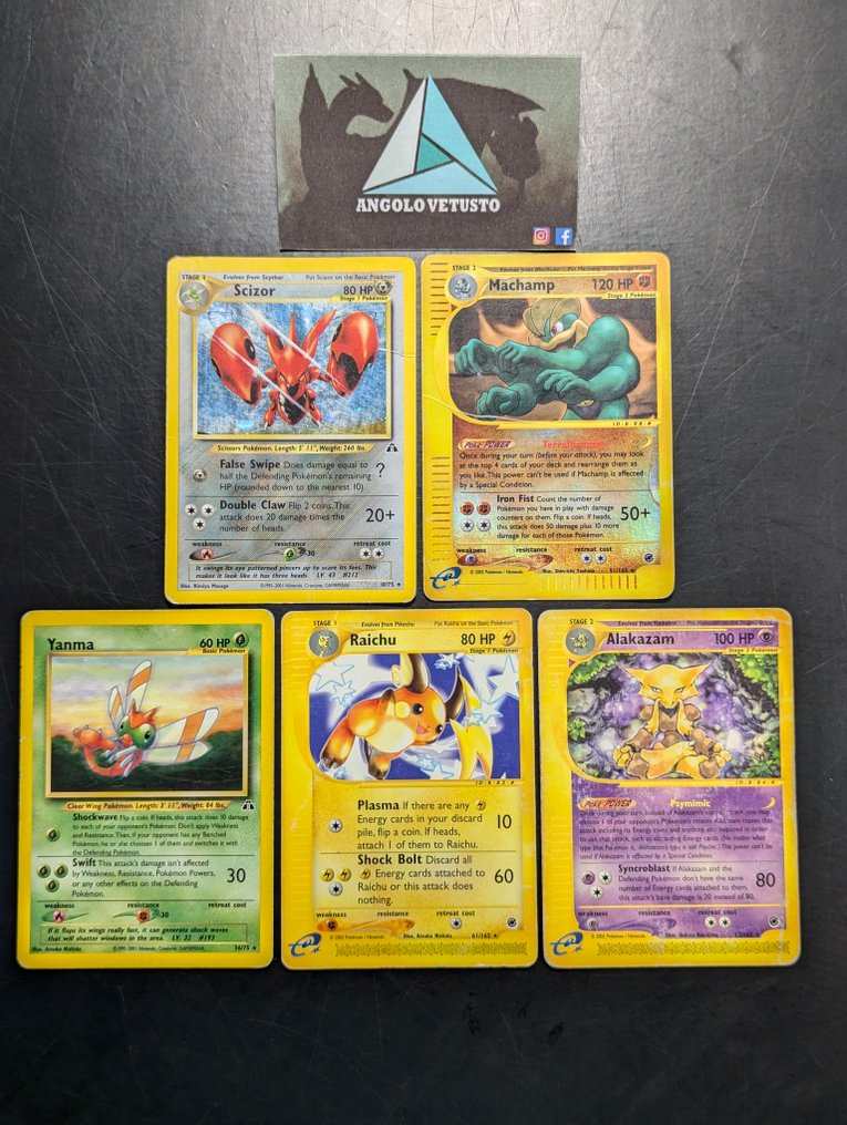 Wizards of The Coast - 5 Card - Pokémon WOTC - 5 Rare (2 Holo) set 