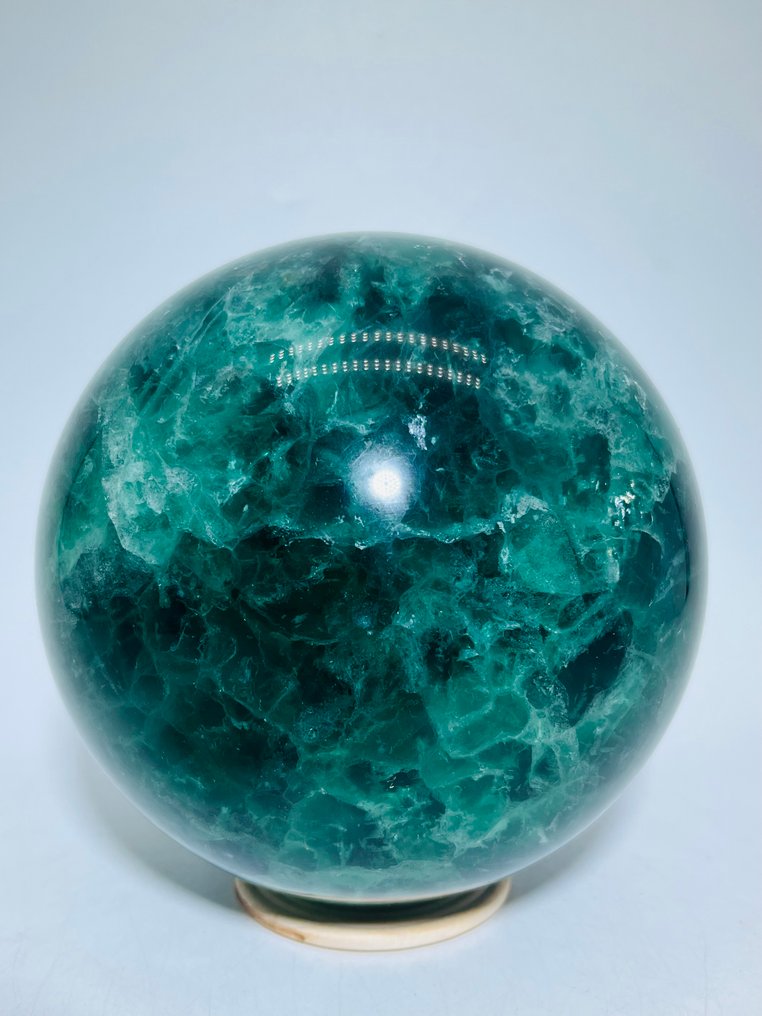 绿萤石 - AAA 级 - 直径136毫米 天然石 - 疗愈属性 - 祖母绿绿色- 3918 g - (1) #1.0