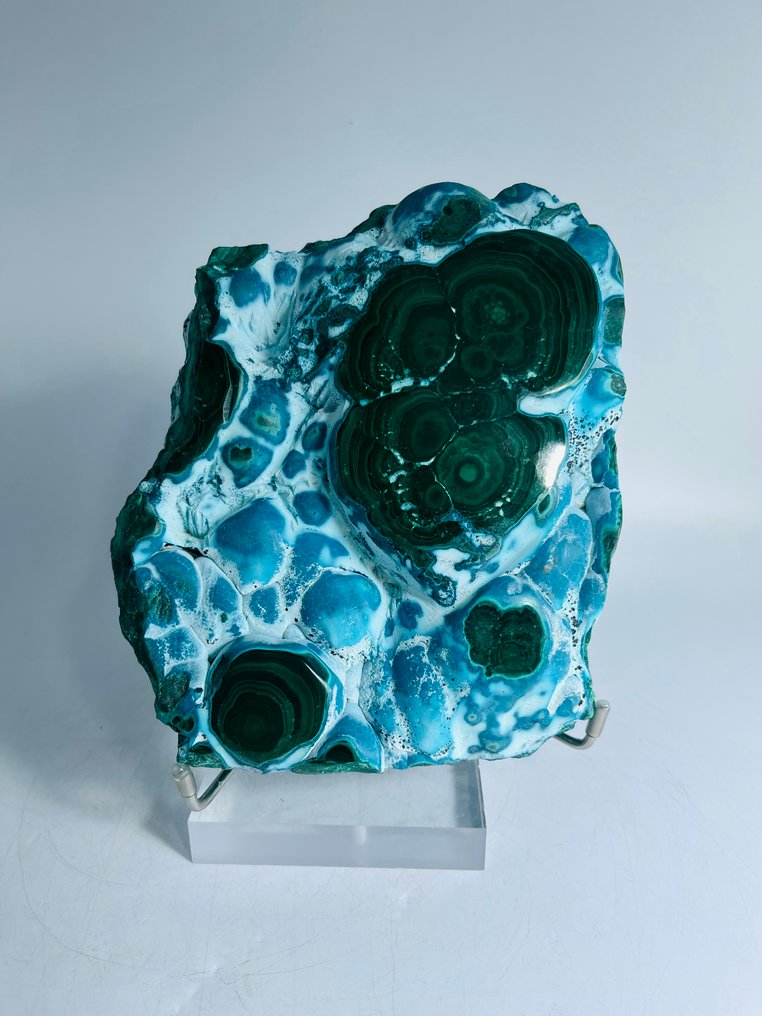 頂級孔雀石與矽孔雀石標本－稀有收藏家的珍品 收藏品 - Botroydile 形成 - 高度: 160 mm - 闊度: 135 mm- 2110 g - (1) #1.0