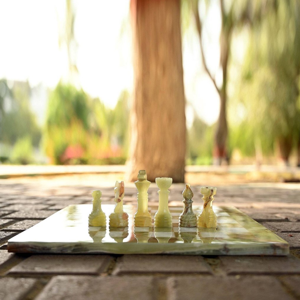 Schackspel - Green Onyx's 100% Natural stone - Marmor #2.1