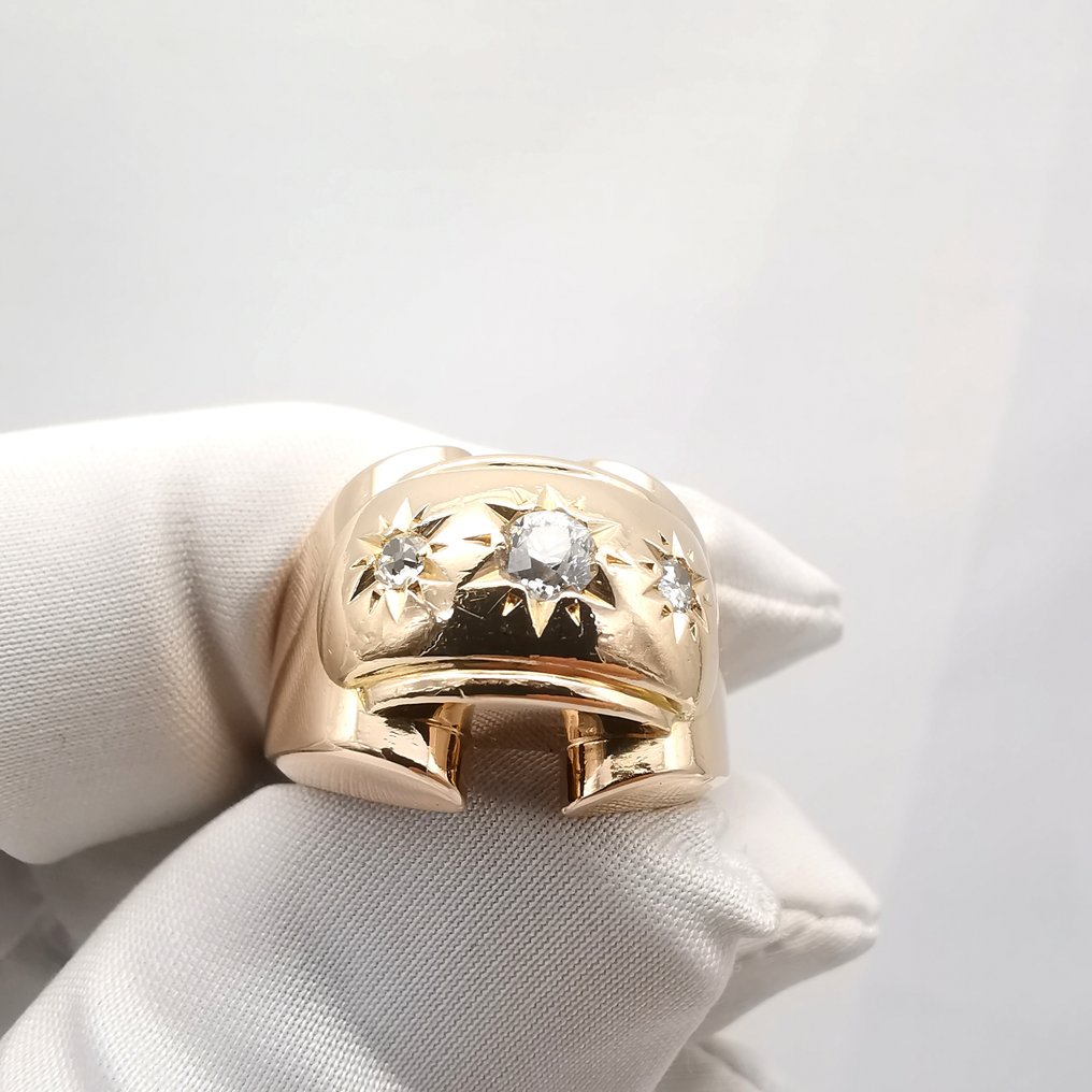 Δαχτυλίδι - 18 καράτια Κίτρινο χρυσό -  0.39ct. tw. Διαμάντι (Φυσικό)  #1.0