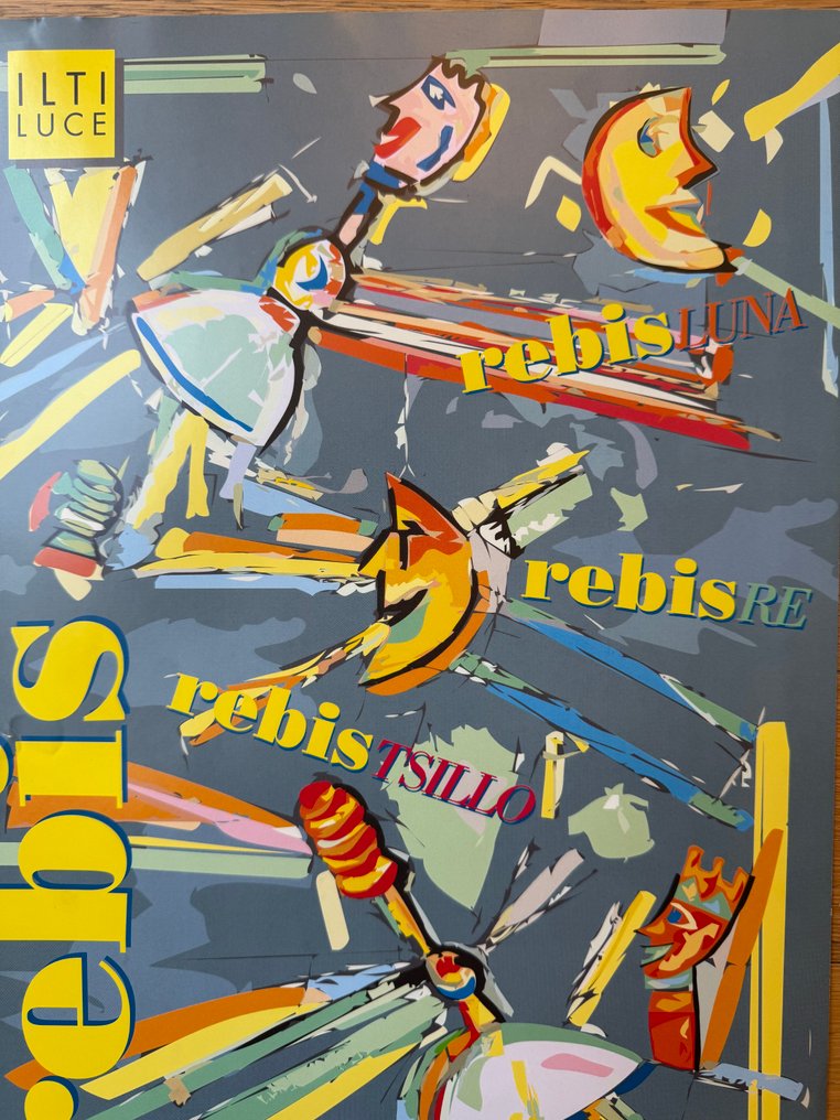 UGO NESPOLO - Poster Pubblicitario REBIS Ilti Luce-Ugo Nespolo-OFFSET #NORP-FREESH #2.1