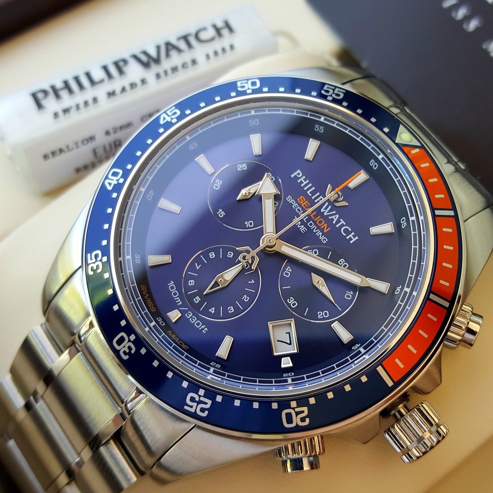 Philip Watch R8273609001 SEALION 42mm CHR SeaLion Chronograph 1 10 No Reserve Price Men New auction online Catawiki
