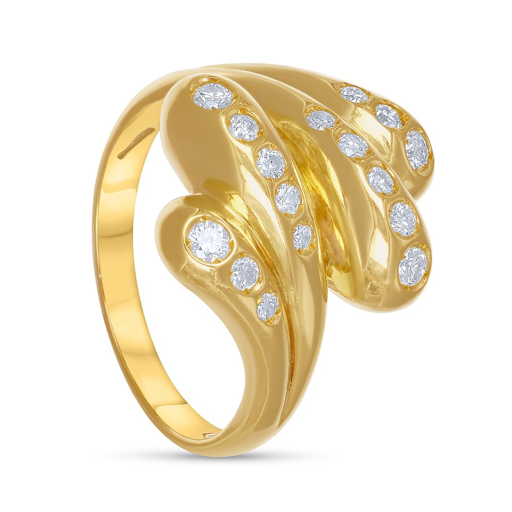 Gyűrű - 18 kt. Sárga arany - 0.49ct. tw. Gyémánt (Természetes) #1.0