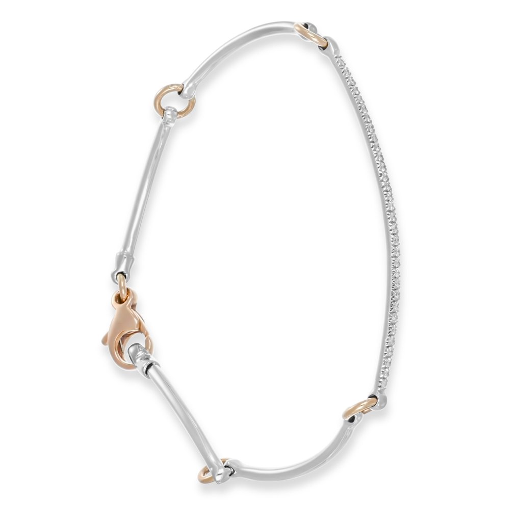 手镯 - 18K包金 白金, 玫瑰金 钻石 (天然) #1.0