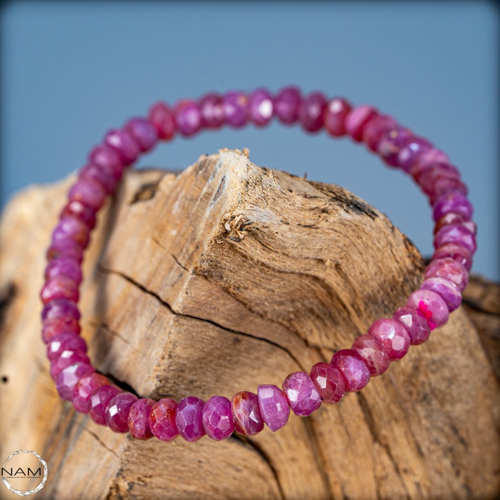 Increíble brazalete de cristal de rubí, sin calentar 65,8 ct- 13.16 g #2.1