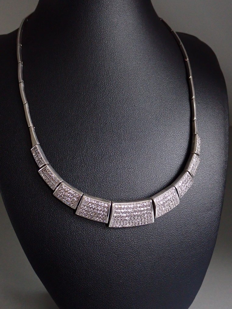 Prata - Colar - Colar de strass #1.0