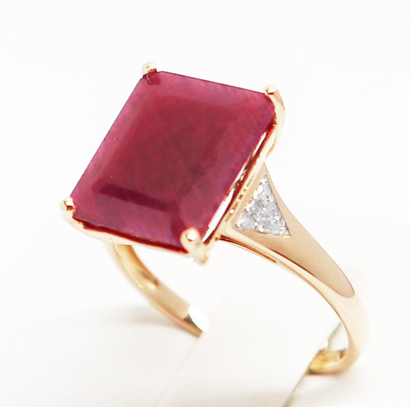 Sem preço de reserva - Anel de noivado - 14 K Ouro amarelo - 7.20ct. tw. Rubi - Diamante #1.0