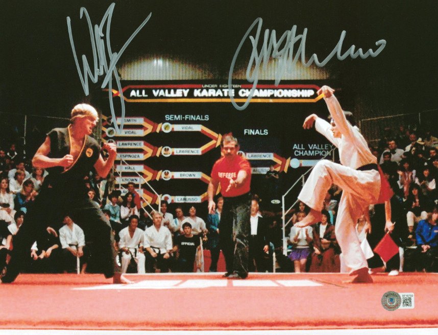 The Karate Kid - Ralph Macchio & William Zabka - Signed 28x35 cm Poster - with Beckett COA #1.0