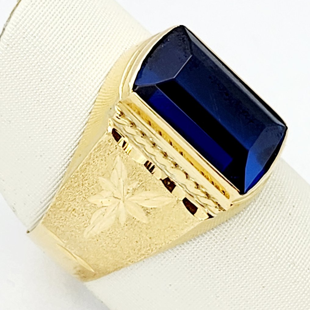 Anillo - 18 quilates Oro amarillo - 4.00ct. tw. Piedra preciosa sintética #3.2