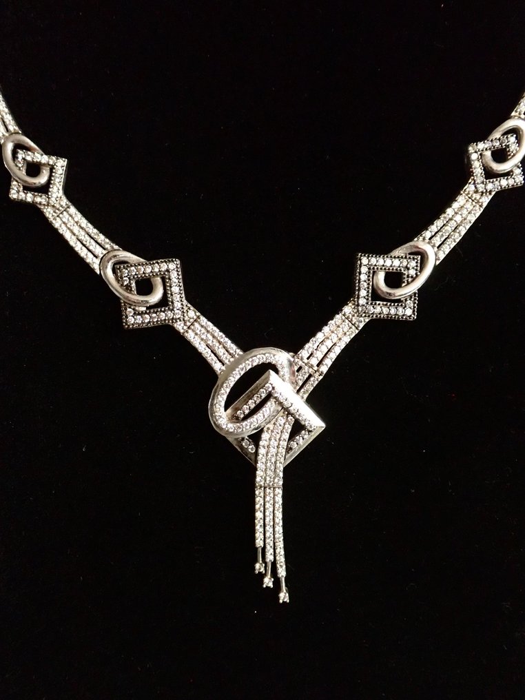 Prata - Colar - Colar de strass #2.1