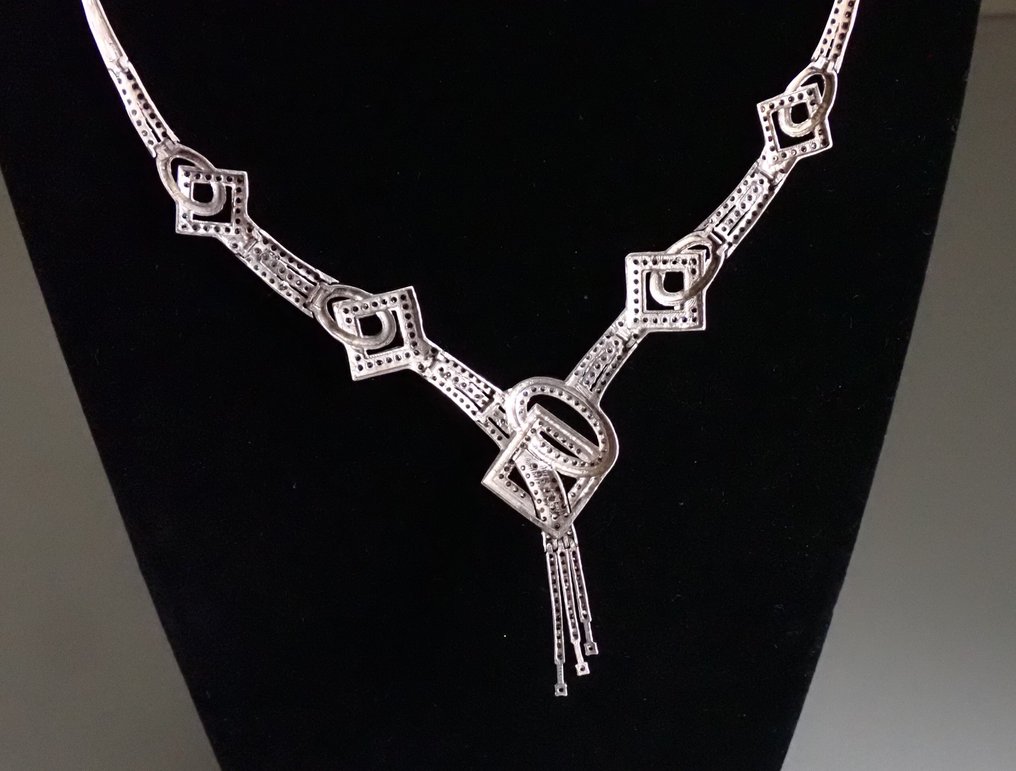 Prata - Colar - Colar de strass #3.2