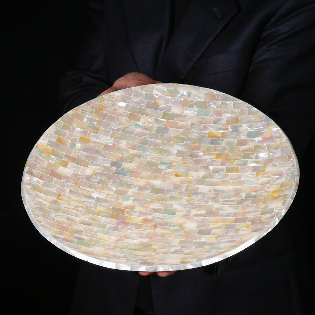 Μεγάλο δίσκος σούσι με μαργαριτάρι - Πολυτελείας δίσκος με μαργαριτάρι - Μωσαϊκό με μαργαριτάρι - Ύψος: 354 mm - Πλάτος: 354 mm- 718 g #1.0