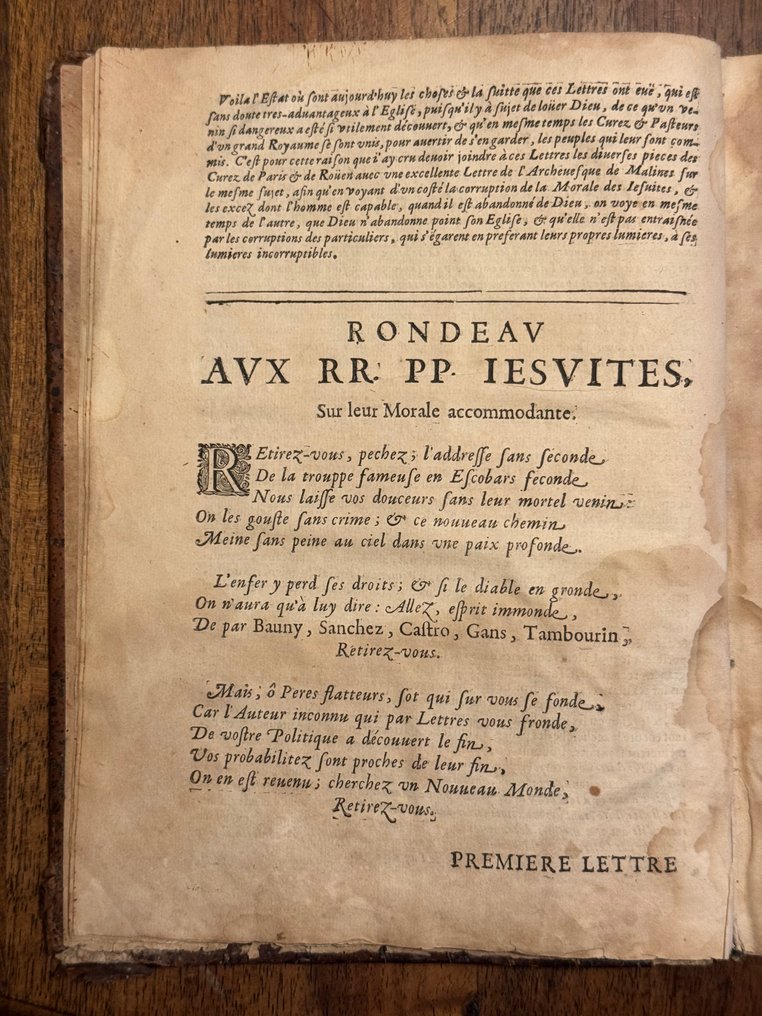 Blaise Pascal - Les Provinciales ou les lettres escrites par Louis de Montalte à un Provincial de se amis & aux RR. - 1657 #4.3