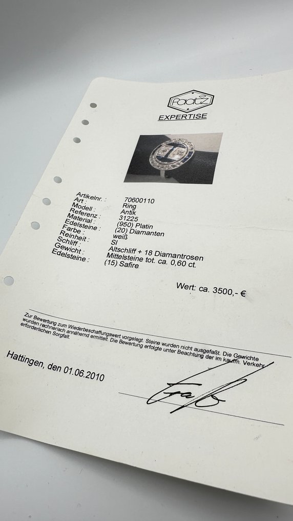 Anello Platino Diamante (Naturale)  #4.3