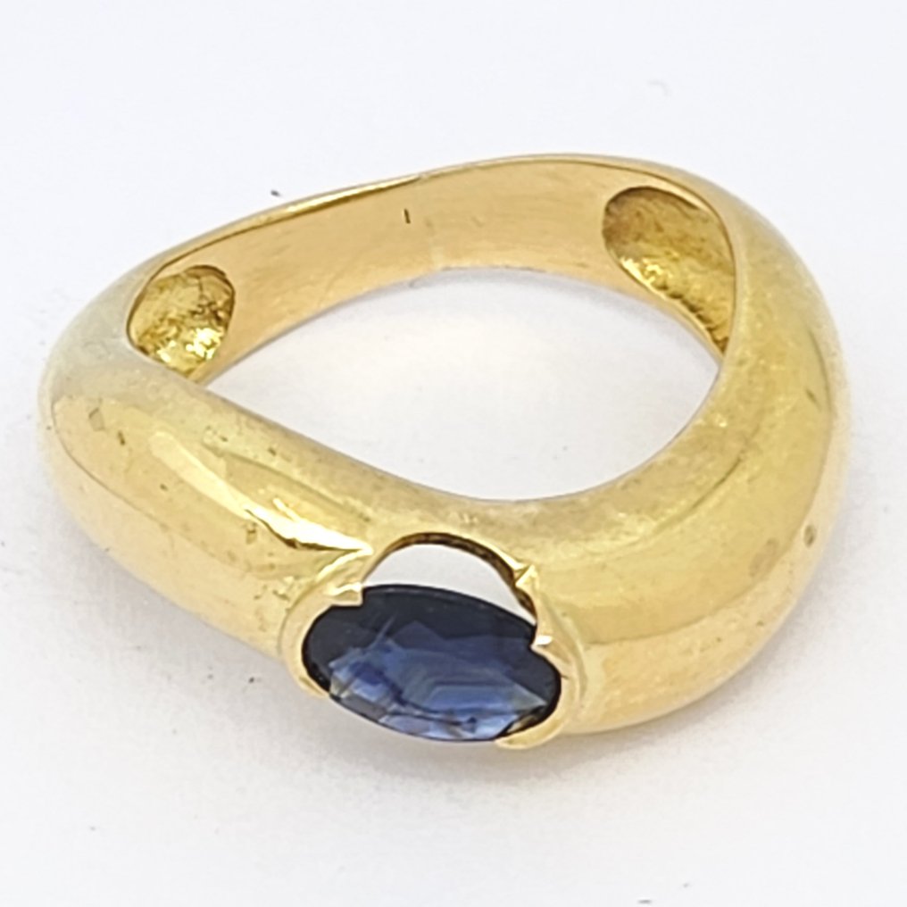Bague - 18 carats Or jaune Saphir #4.3