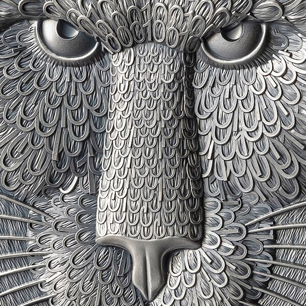 États Crypto Unis. 0,001 Ether 2023 Binary Puma - Binary World - Antique finish, 2 Oz (.999) #3.2