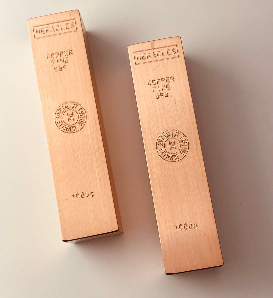 2 kilograms .999 - Copper - Fonderie Heracles - France - Sealed & with certificate  (No Reserve Price) #2.1