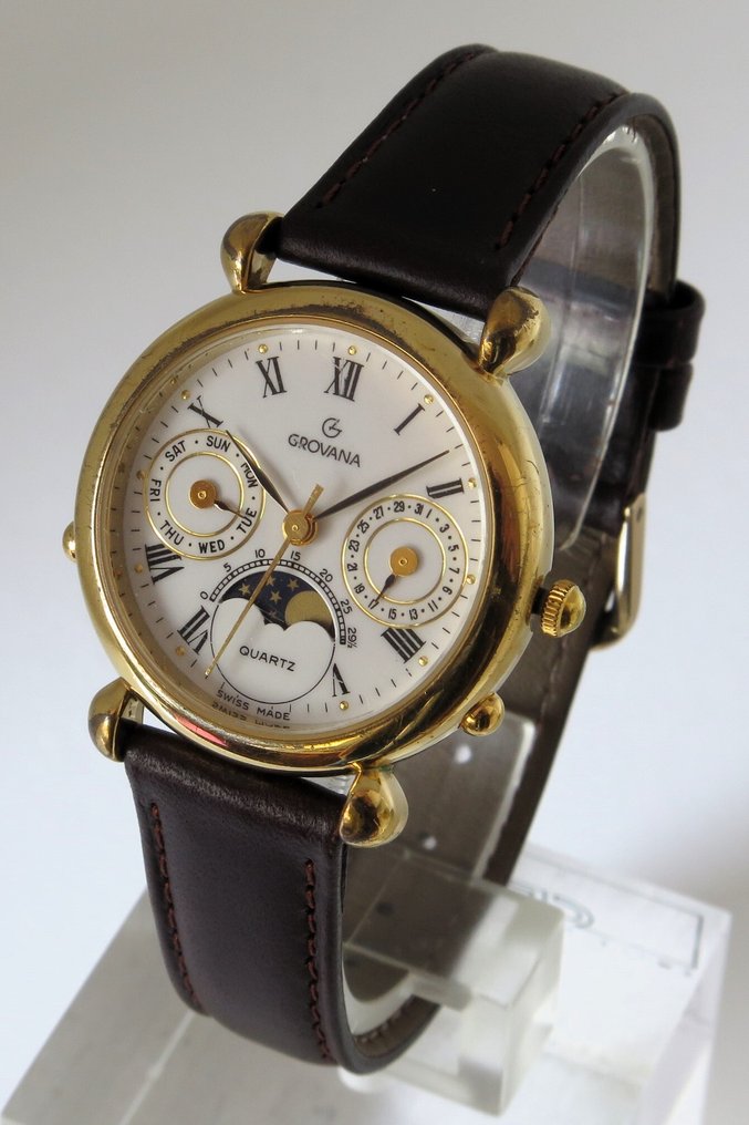 Grovana Day Date Moonphase No Reserve Price Women 1990 1999 auction online Catawiki