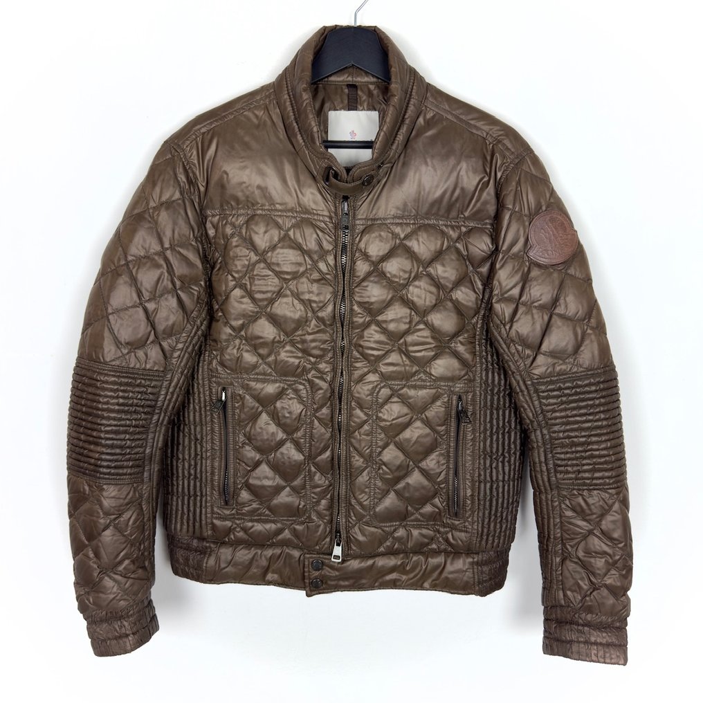 Moncler Real Leather details Bomber Down jacket auction online Catawiki